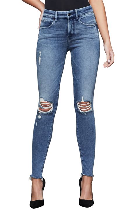 good american ripped jeans|good american frayed hem jeans.